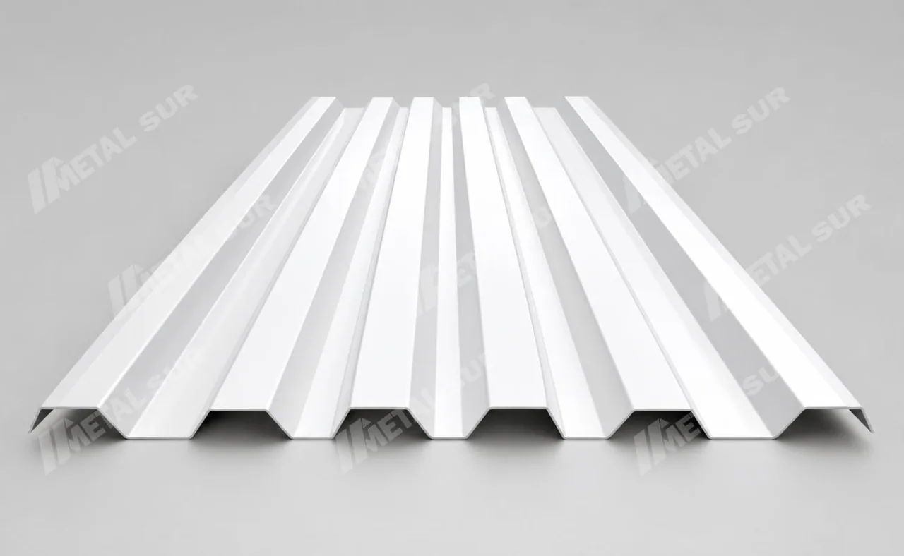 Plancha TR6 con acabado blanco preparada para cobertura